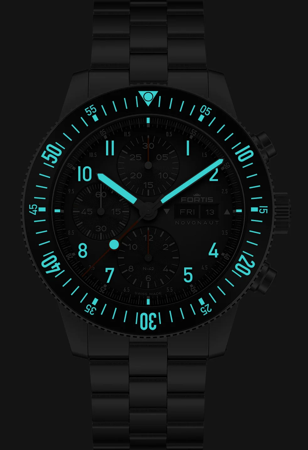 Fortis Novonaut N-42 Legacy Edition Bracelet Watch - Image 2