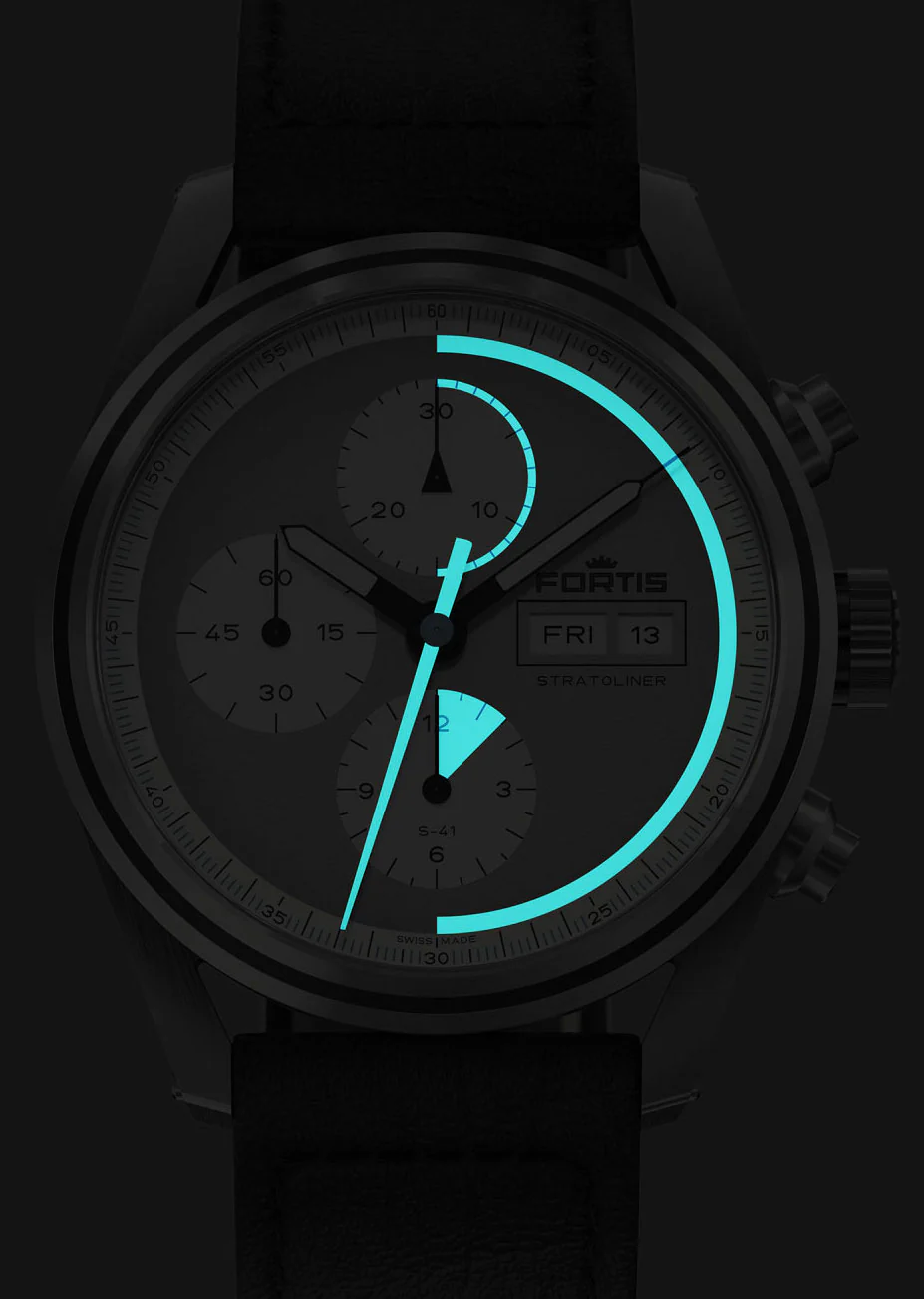 Fortis Stratoliner Cool Grey Aviator Strap Watch - Image 2