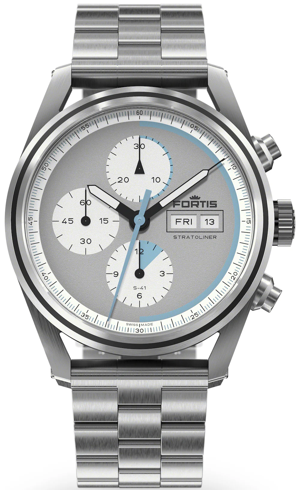 Fortis Stratoliner Cool Grey Bracelet Watch