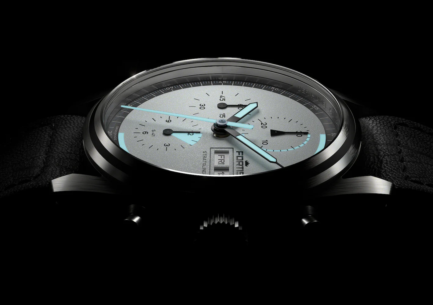 Fortis Stratoliner White Dust Aviator Strap Watch - Image 5