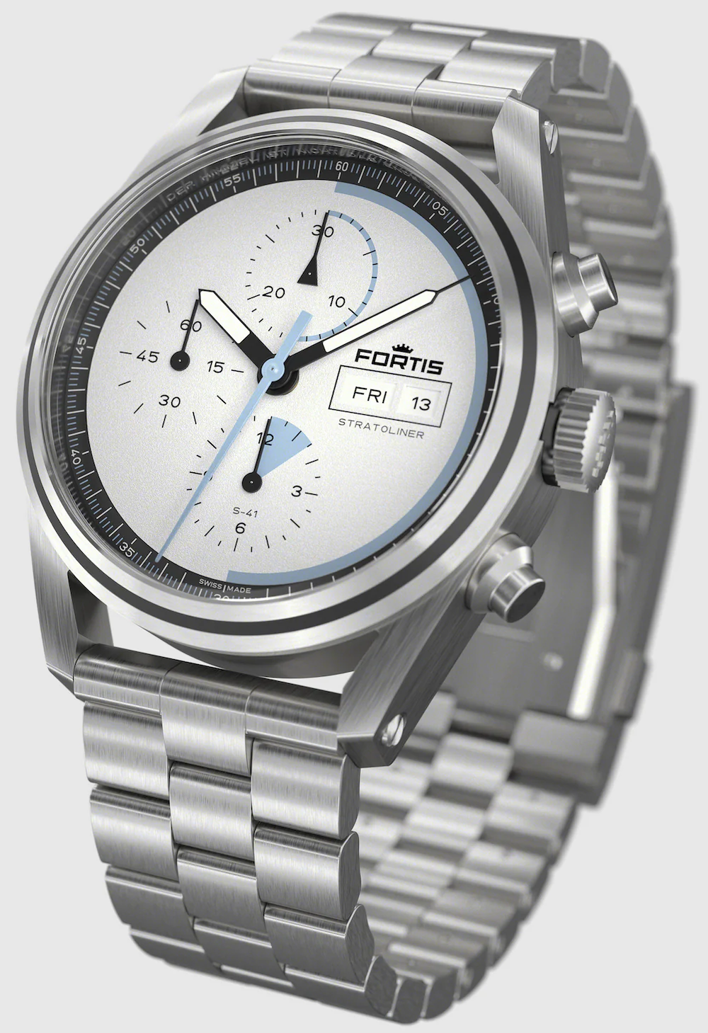 Fortis Stratoliner White Dust Bracelet Watch - Image 5