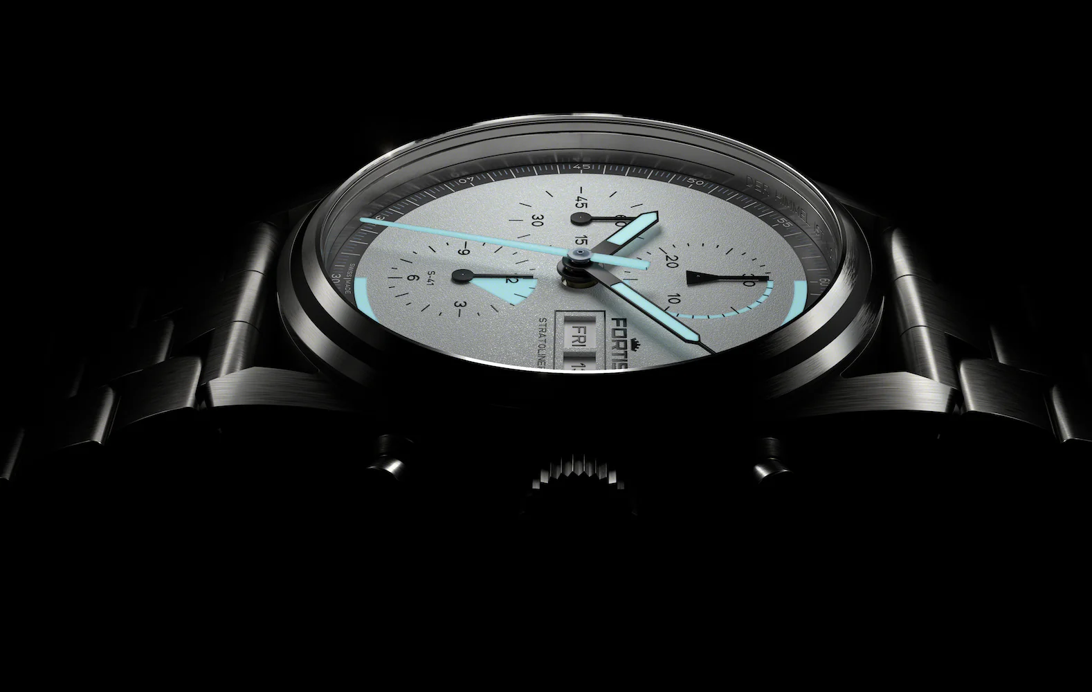 Fortis Stratoliner White Dust Bracelet Watch - Image 6
