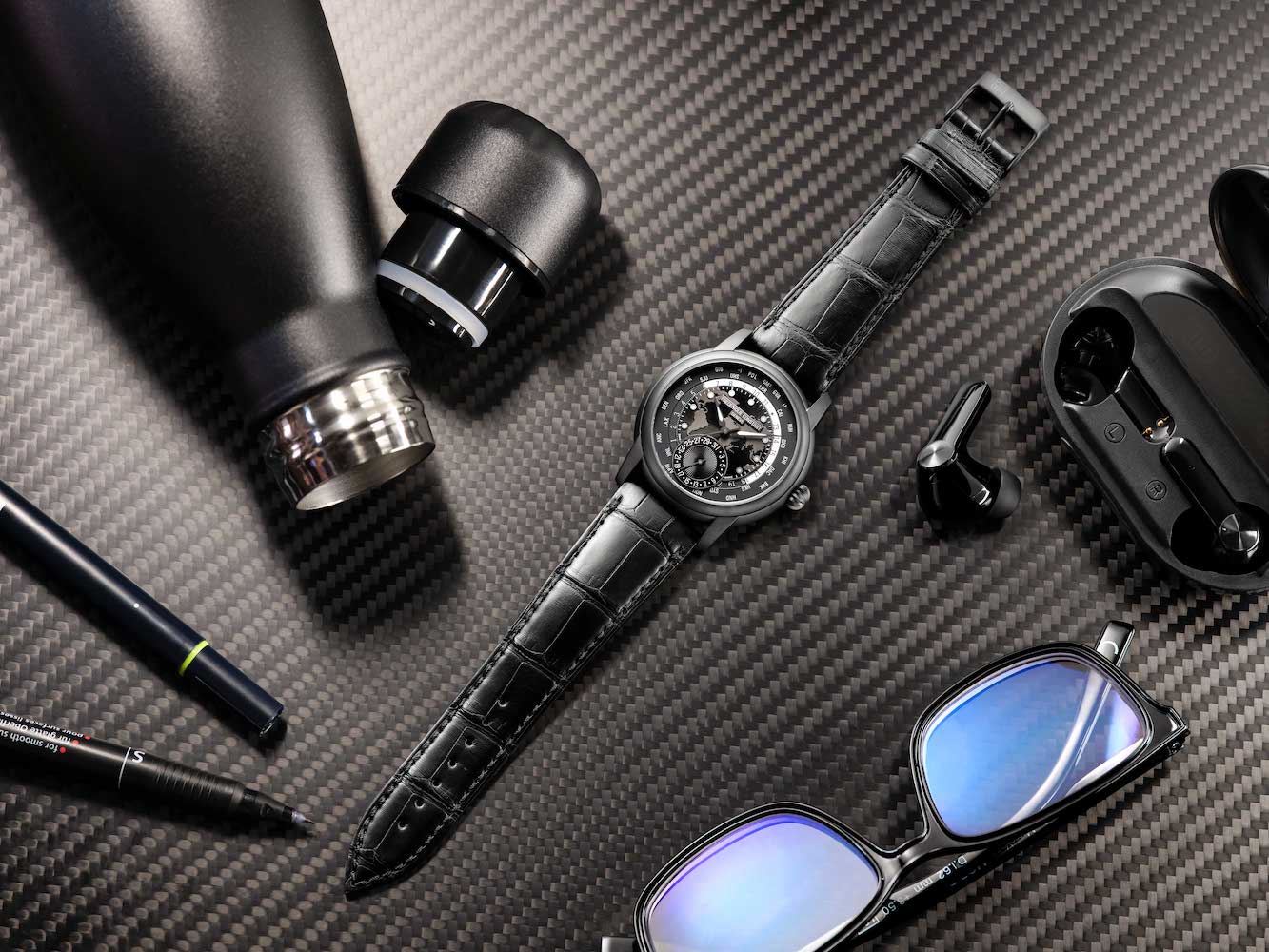 Frederique Constant Watch Classics Worldtimer Manufacture Offline Full Black Limited Edition D - Image 4