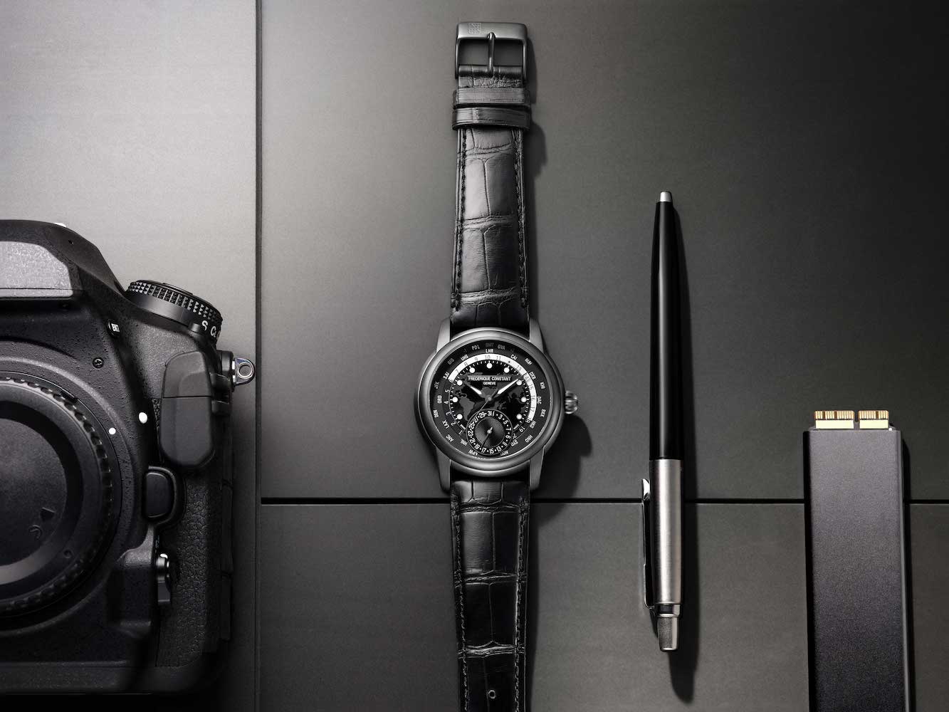 Frederique Constant Watch Classics Worldtimer Manufacture Offline Full Black Limited Edition D - Image 5