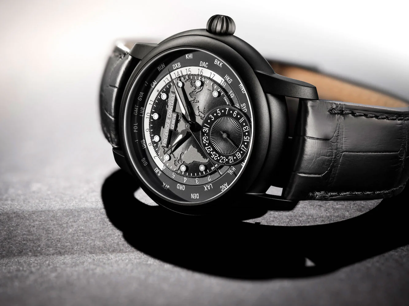 Frederique Constant Watch Classics Worldtimer Manufacture Offline Full Black Limited Edition D - Image 7