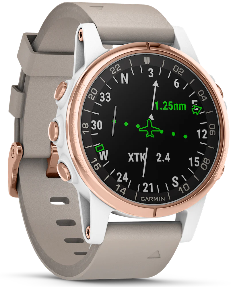 Garmin Watch D2 Delta S Aviator Watch Beige Leather Band - Image 3