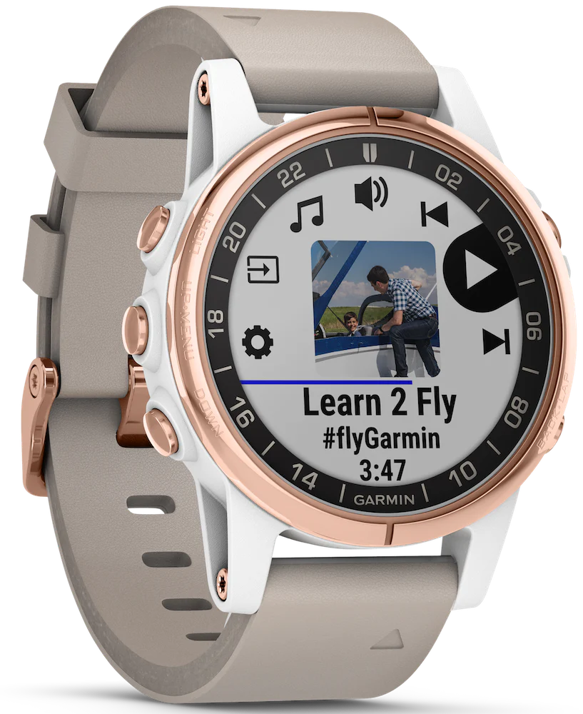 Garmin Watch D2 Delta S Aviator Watch Beige Leather Band - Image 4