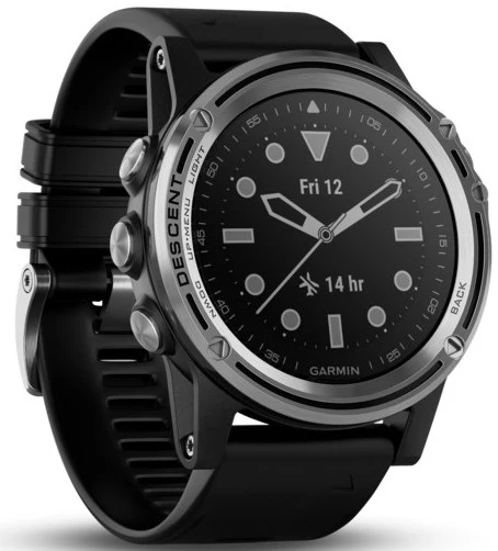 Garmin Watch Descent Mk1 Silver Sapphire Black Band - Image 2