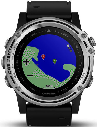Garmin Watch Descent Mk1 Silver Sapphire Black Band - Image 3
