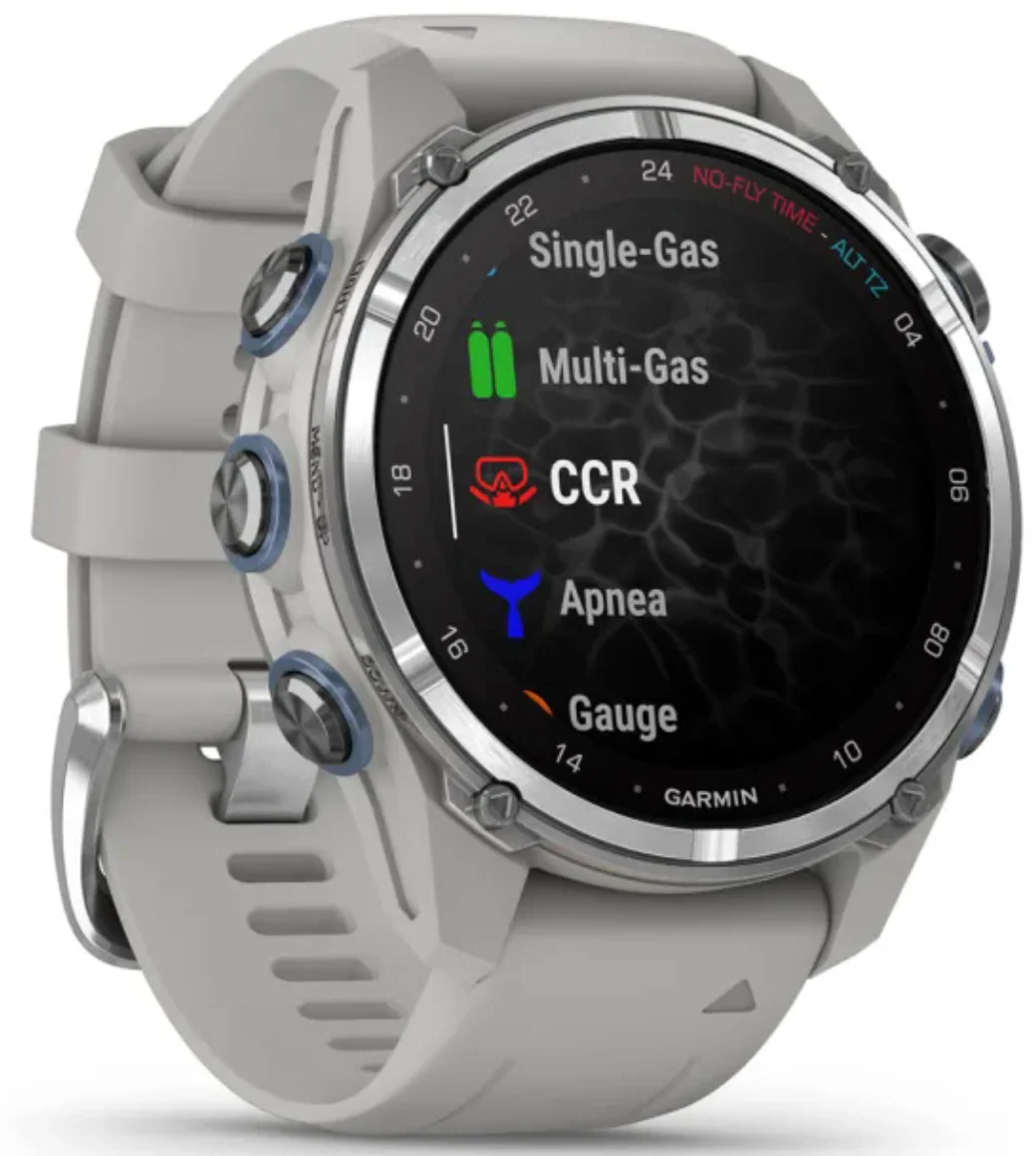 Garmin Descent MK3 Fog Grey Silicone Watch - Image 3