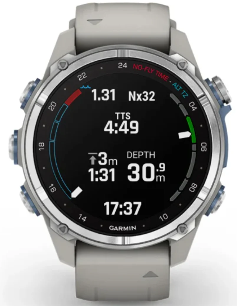 Garmin Descent MK3 Fog Grey Silicone Watch - Image 4