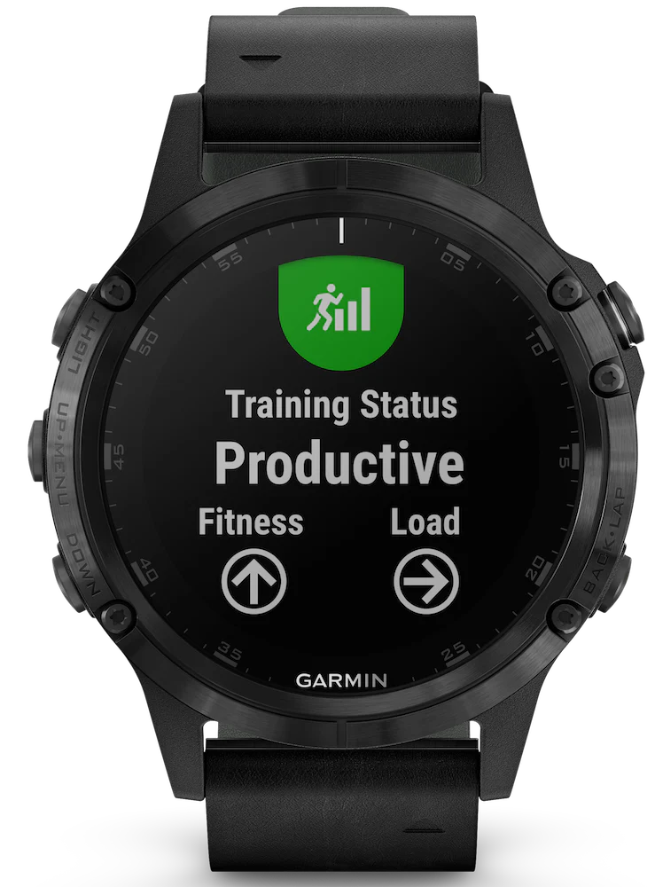 Garmin Watch Fenix 5 Plus Sapphire Black Leather Band D - Image 2
