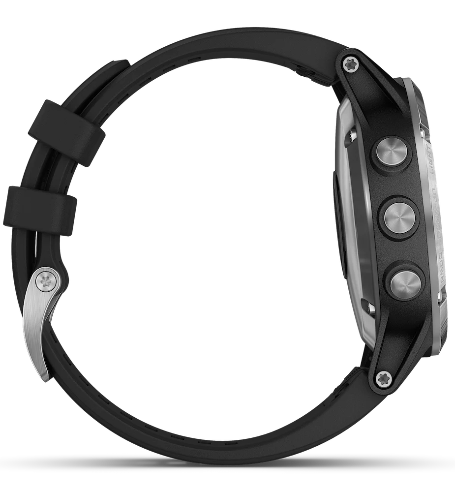 Garmin Watch Fenix 5 Plus Silver Black Band D - Image 3
