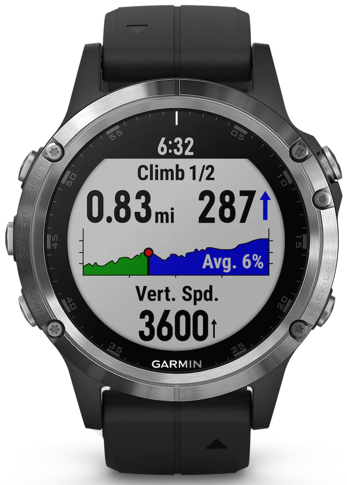 Garmin Watch Fenix 5 Plus Silver Black Band D - Image 4