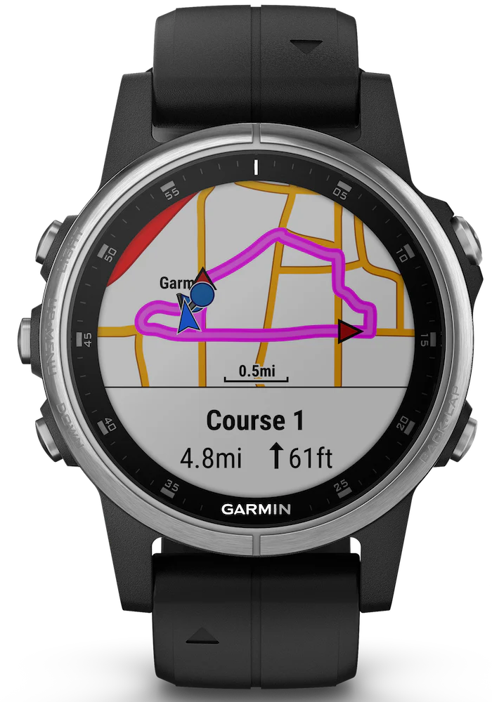Garmin Watch Fenix 5S Plus Sapphire Black with Black Band - Image 3