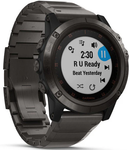 Garmin Watch Fenix 5X Plus Sapphire Carbon Grey Titanium Band D - Image 3