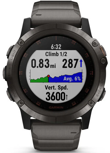 Garmin Watch Fenix 5X Plus Sapphire Carbon Grey Titanium Band D - Image 5
