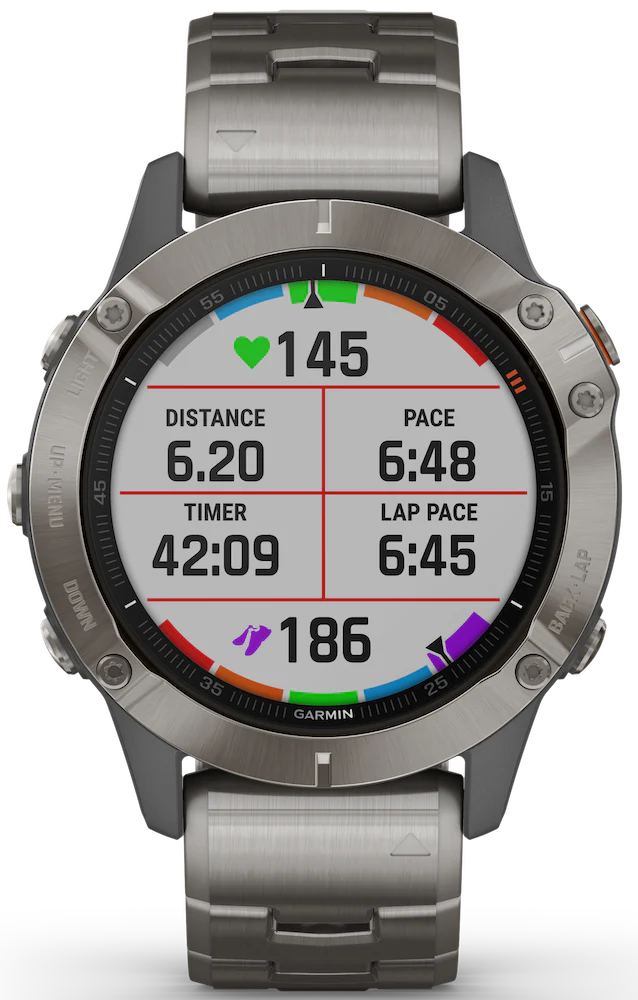 Garmin Watch Fenix 6 Sapphire Titanium Grey Titanium Band D - Image 5