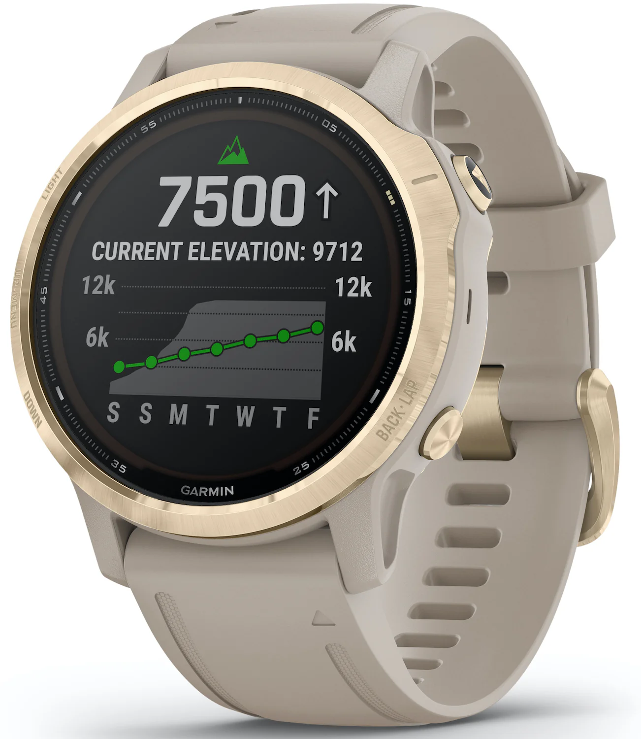 Garmin Watch Fenix 6S Pro Solar Light Gold With Light Sand Band