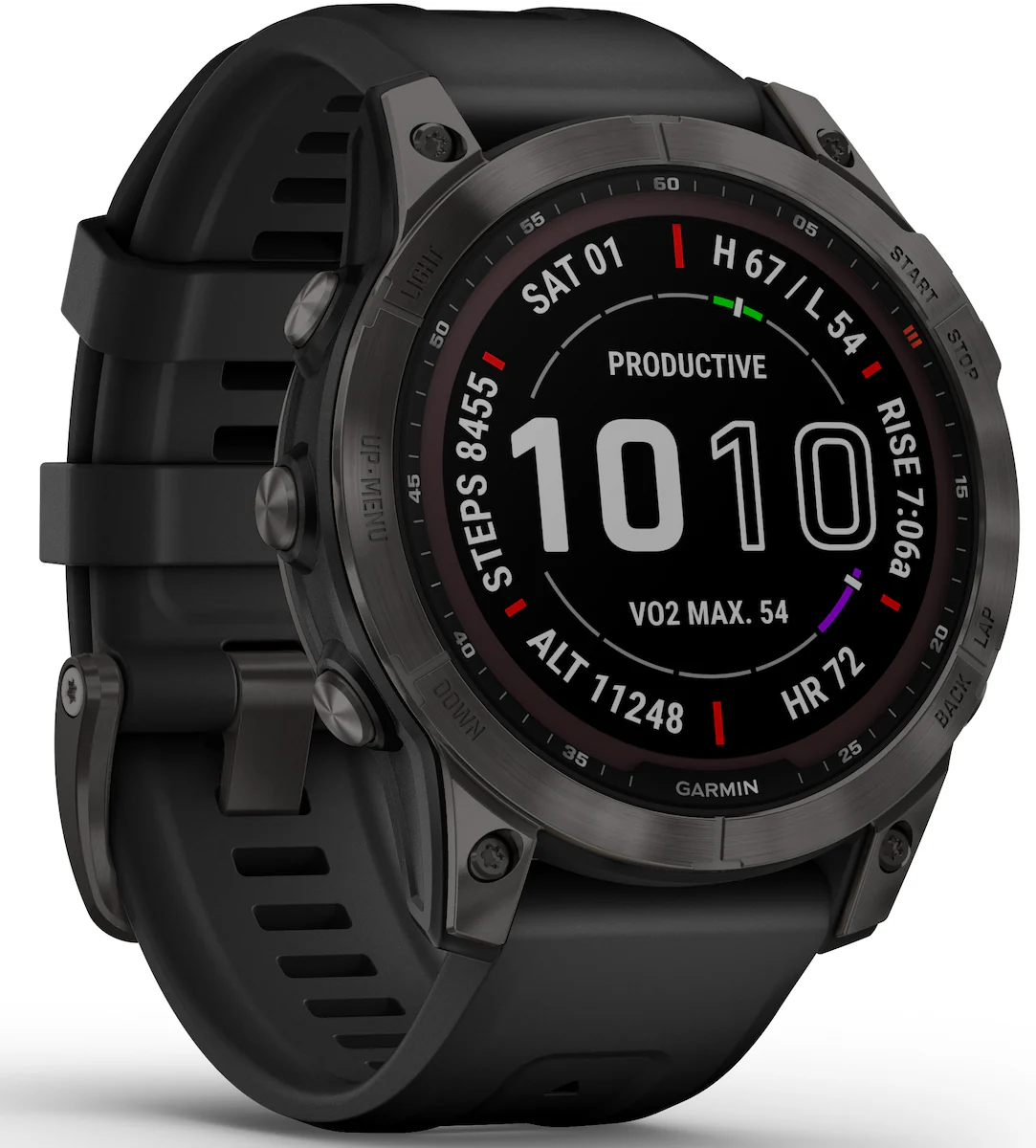 Garmin Watch Fenix 7 Sapphire Solar Carbon Gray DLC Titanium - Image 9