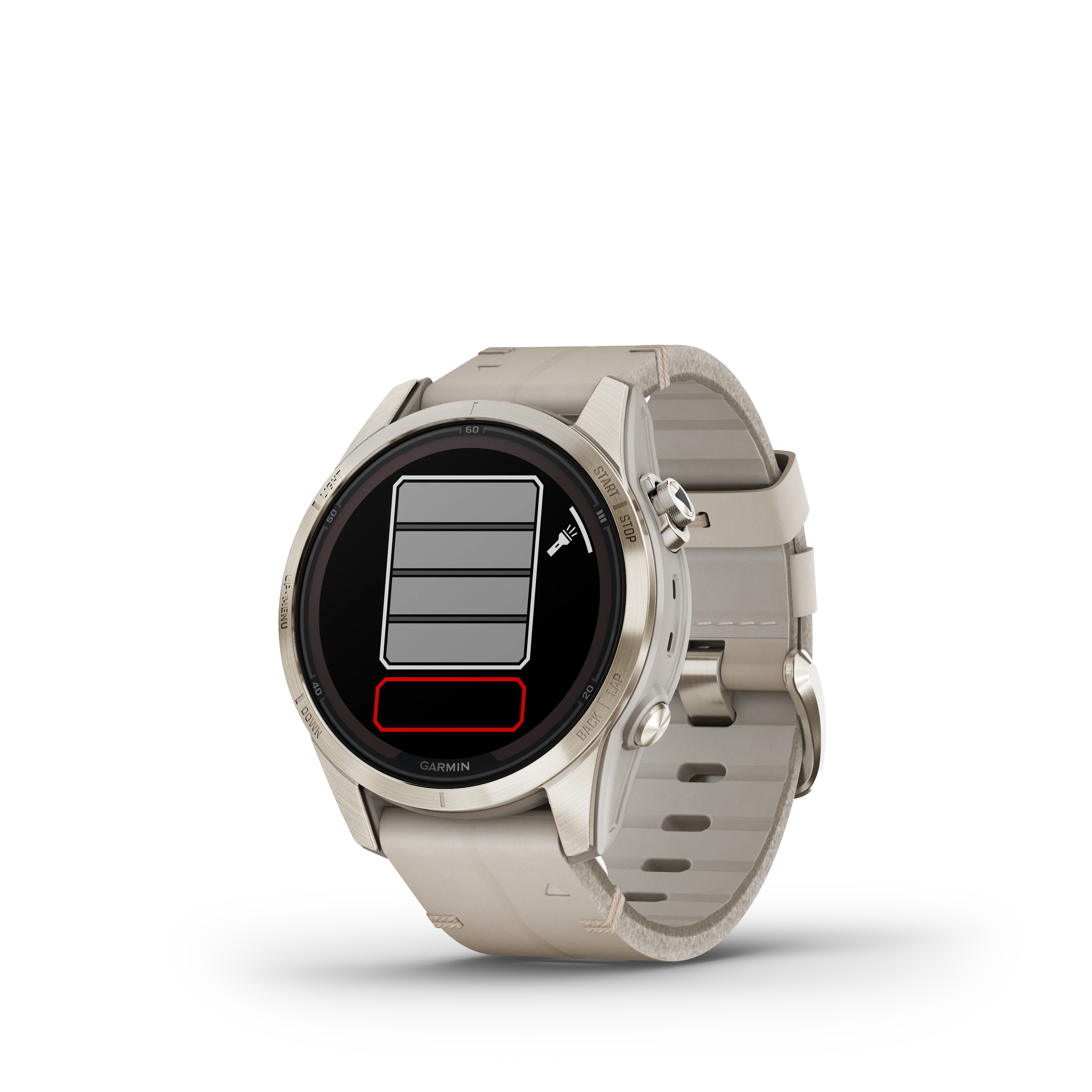 Garmin Fenix 7S Pro Sapphire Solar Soft Gold Leather D - Image 2
