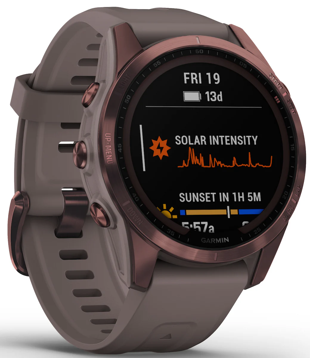 Garmin Watch Fenix 7S Sapphire Solar Dark Bronze Titanium D - Image 8