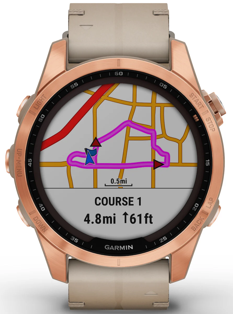 Garmin Watch Fenix 7S Sapphire Solar Rose Gold Titanium - Image 4