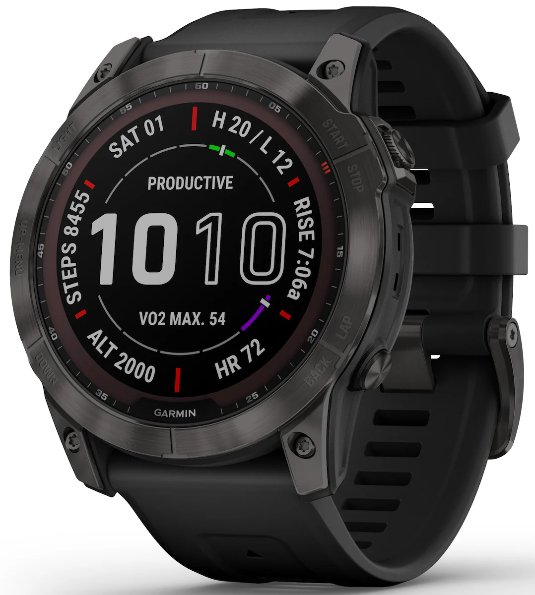 Garmin Watch Fenix 7X Sapphire Carbon Grey Titanium D - Image 2