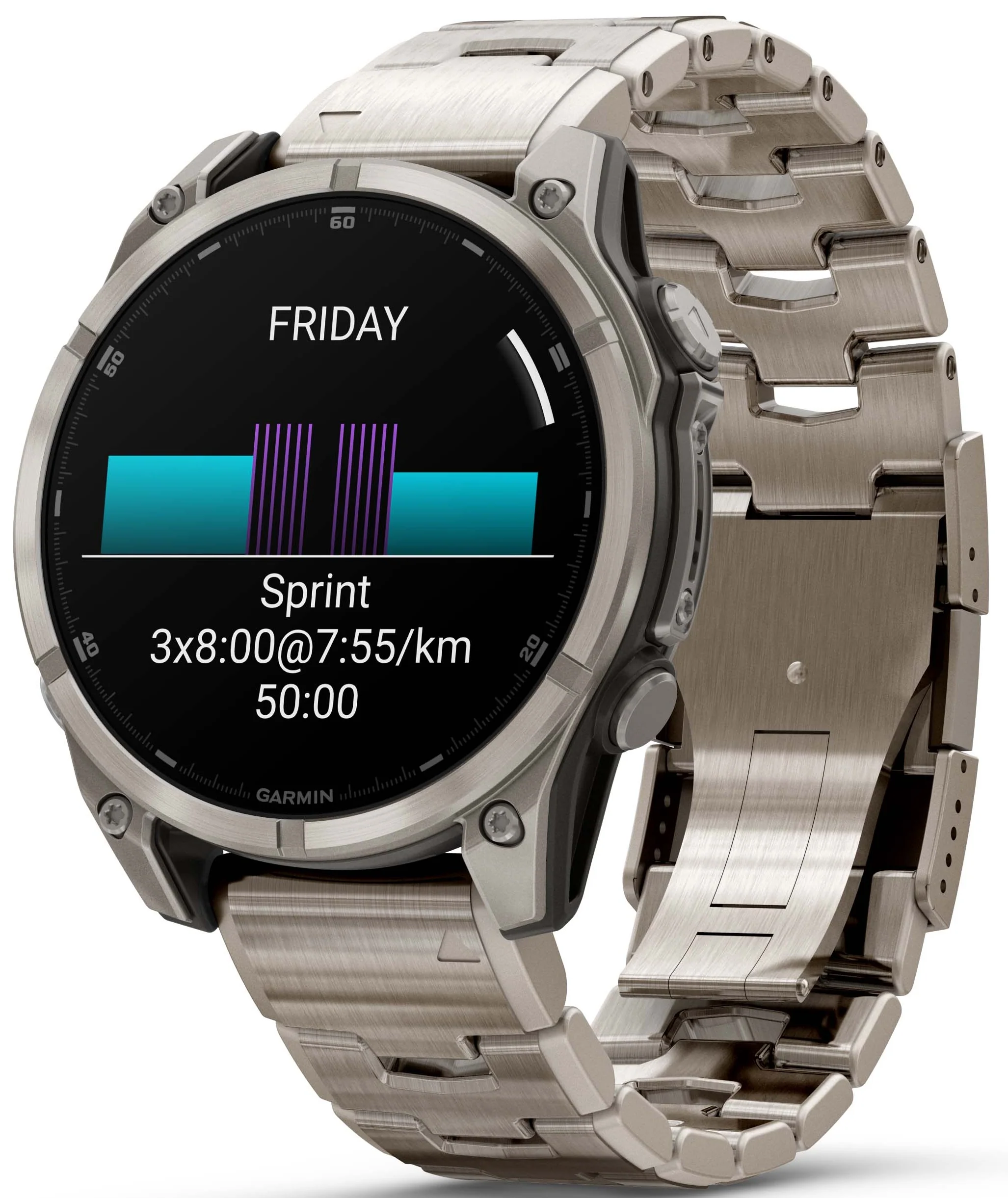 Garmin Fenix 8 47mm Sapphire AMOLED Titanium Bracelet Watch - Image 7