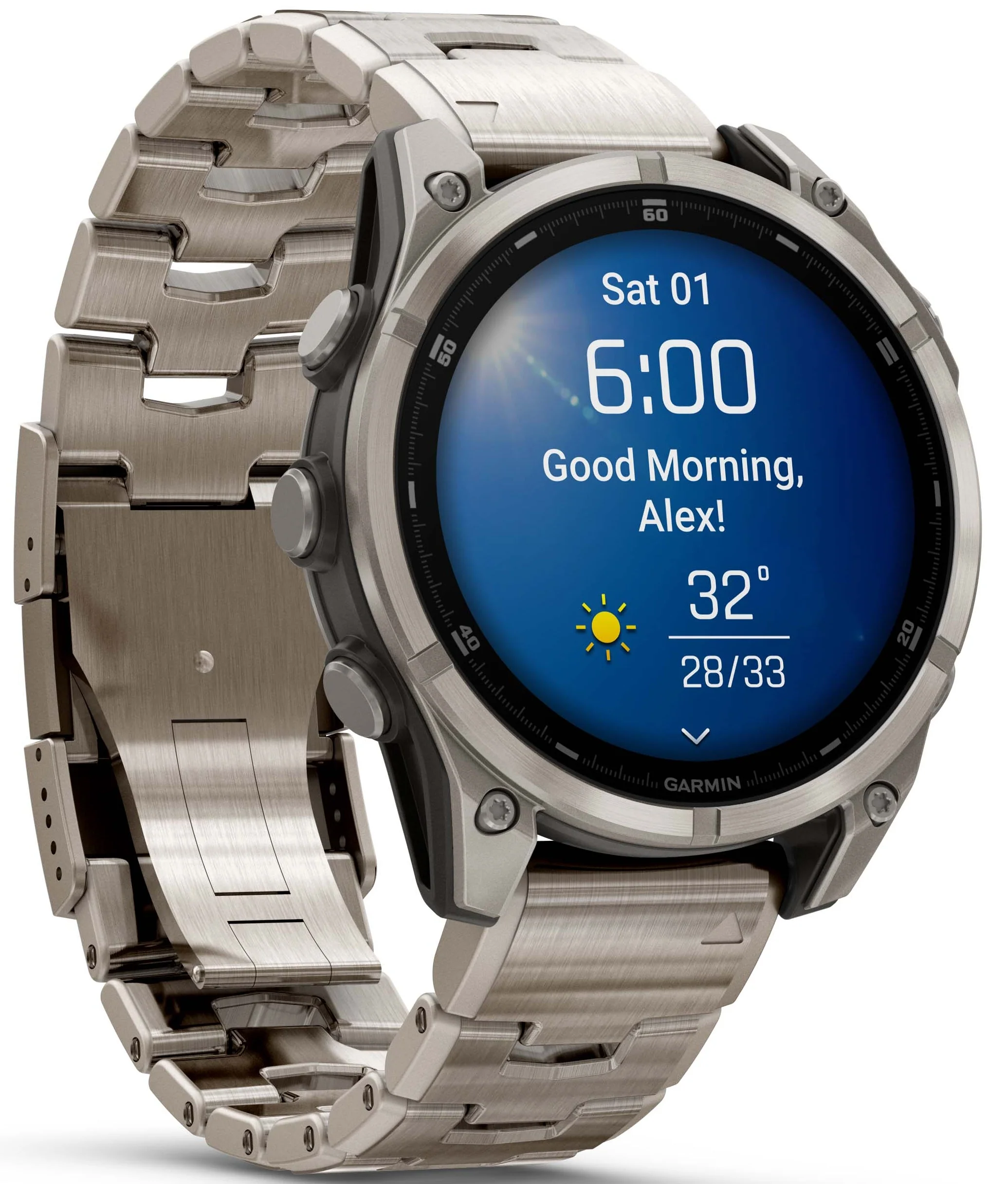 Garmin Fenix 8 47mm Sapphire AMOLED Titanium Bracelet Watch - Image 9