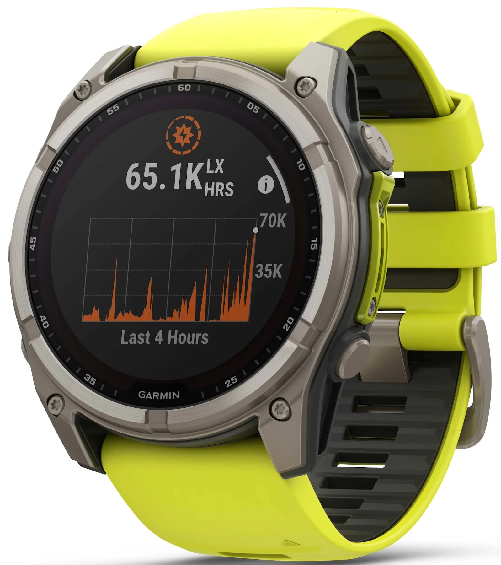 Garmin Fenix 8 51mm Sapphire Solar Titanium Amp Yellow Graphite Silicone Watch - Image 10