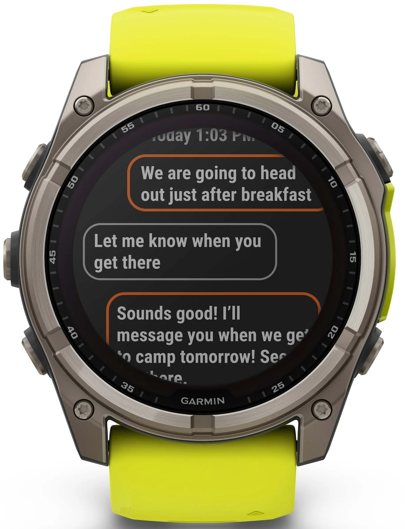 Garmin Fenix 8 51mm Sapphire Solar Titanium Amp Yellow Graphite Silicone Watch - Image 4