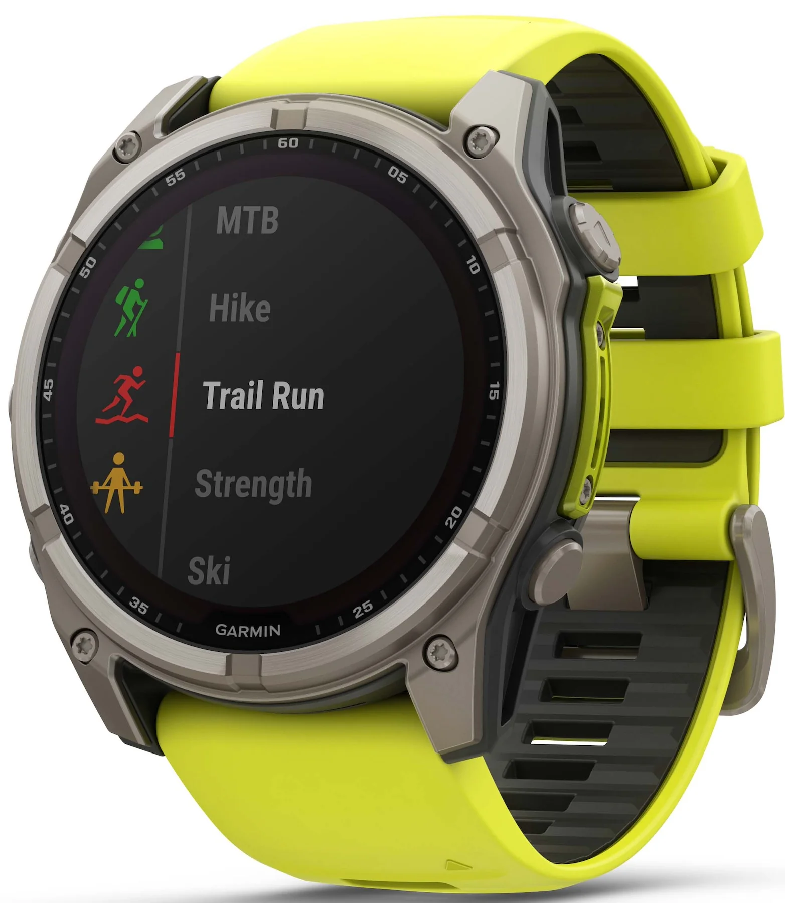 Garmin Fenix 8 51mm Sapphire Solar Titanium Amp Yellow Graphite Silicone Watch - Image 9