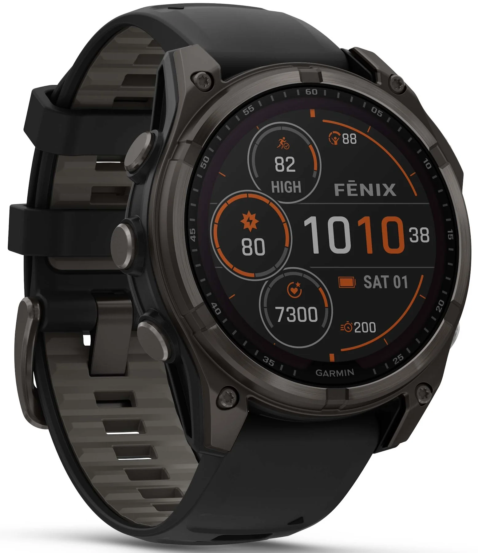 Garmin Fenix 8 47mm Sapphire Solar Carbon Grey DLC Titanium Black Pebble Grey Silicone Watch - Image 10