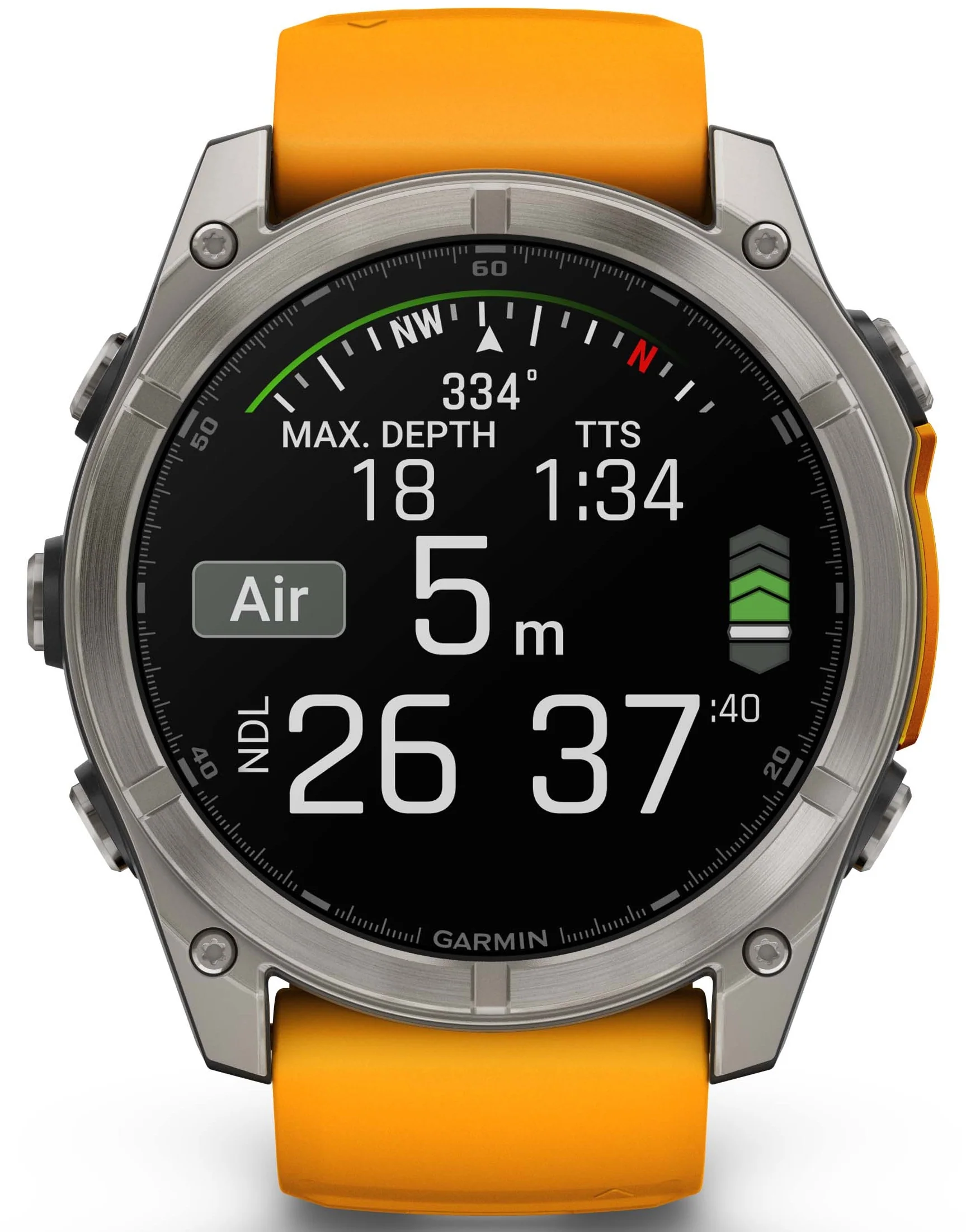 Garmin Fenix 8 51mm Sapphire AMOLED Graphite Spark Orange Titanium Silicone Watch - Image 3