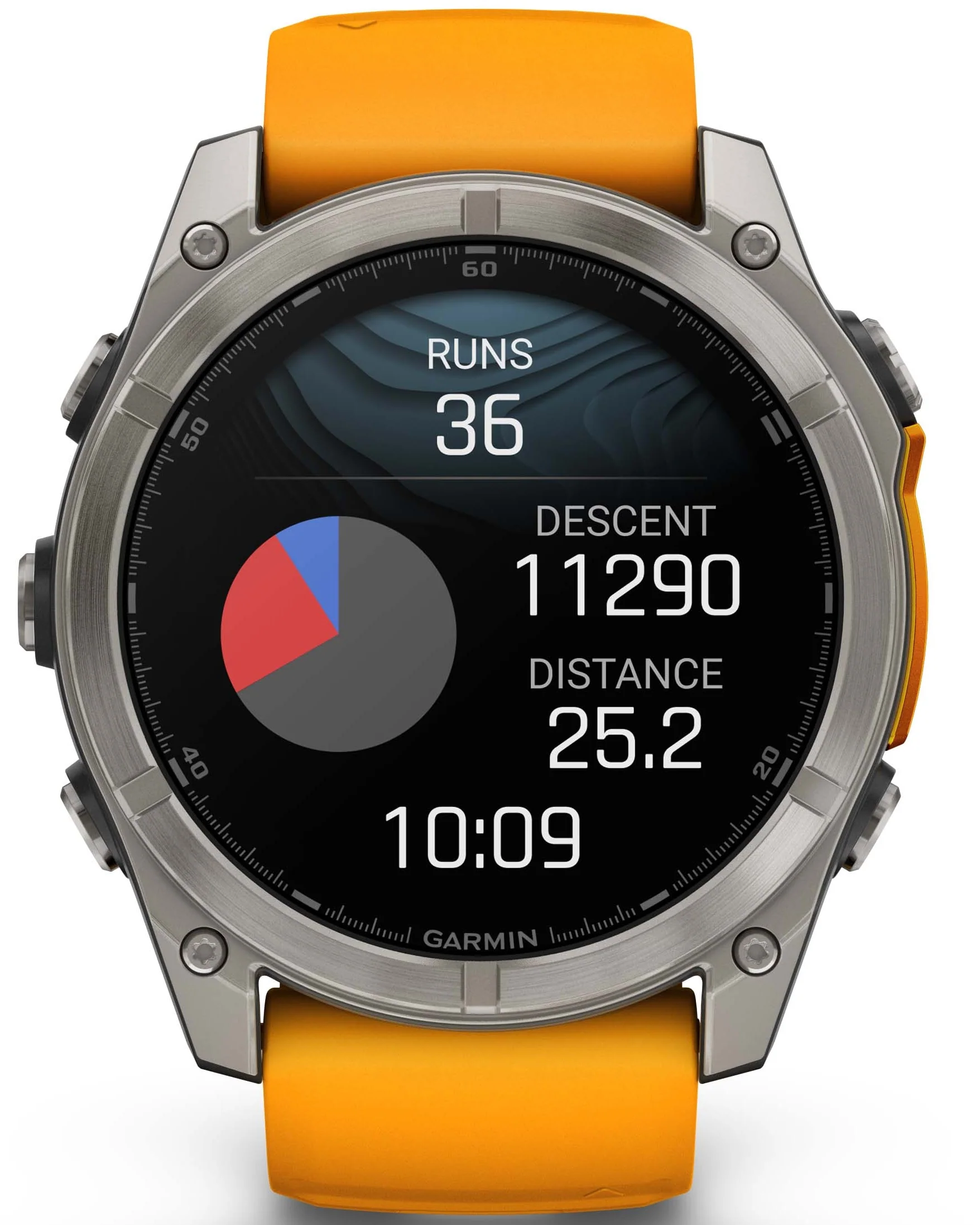 Garmin Fenix 8 51mm Sapphire AMOLED Graphite Spark Orange Titanium Silicone Watch - Image 4