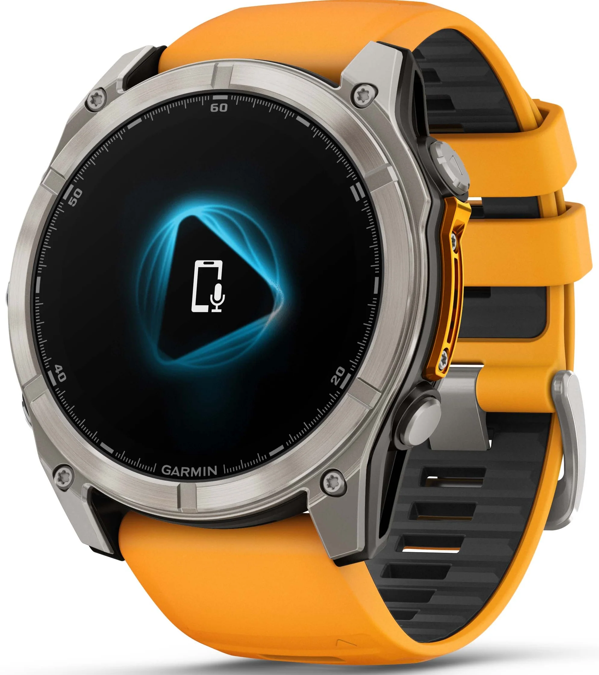 Garmin Fenix 8 51mm Sapphire AMOLED Graphite Spark Orange Titanium Silicone Watch - Image 7