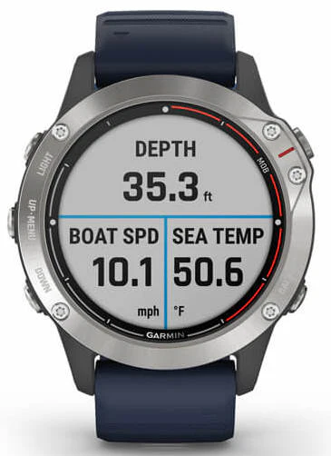 Garmin Watch Quatix 6 Captain GPS Blue Band Smartwatch - Image 3