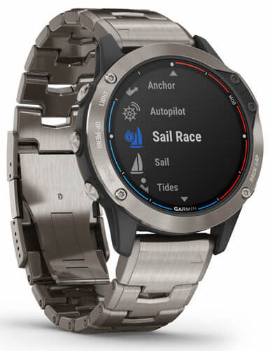 Garmin Watch Quatix 6 Sapphire Titanium Grey Titanium Band Smartwatch - Image 2