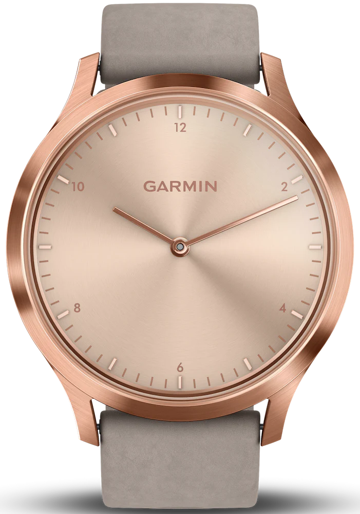 Garmin Watch Vivomove HR Rose Gold with Grey Suede Band D - Image 2