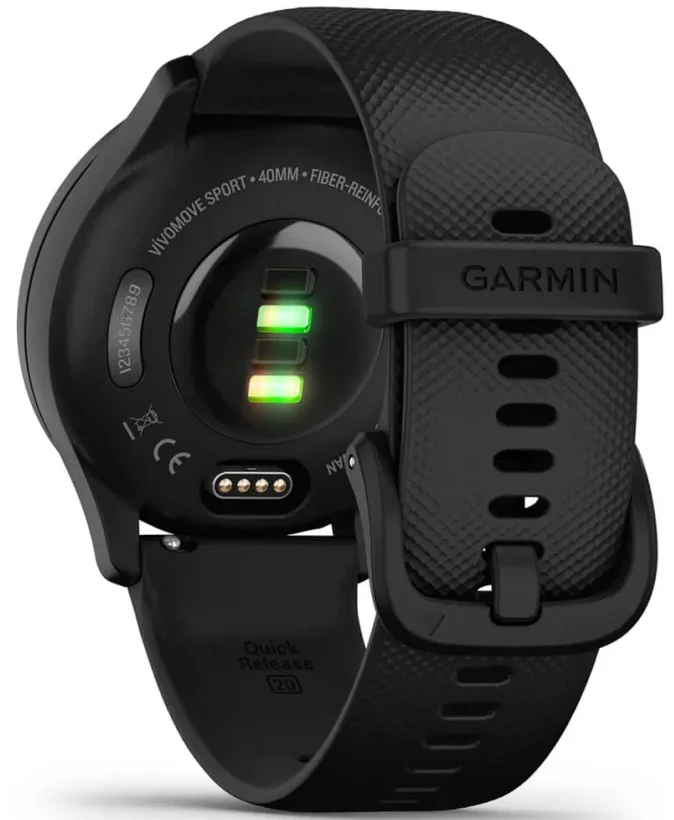 Garmin Vivomove Sport Silicone Band With Slate Accents Watch - Image 5