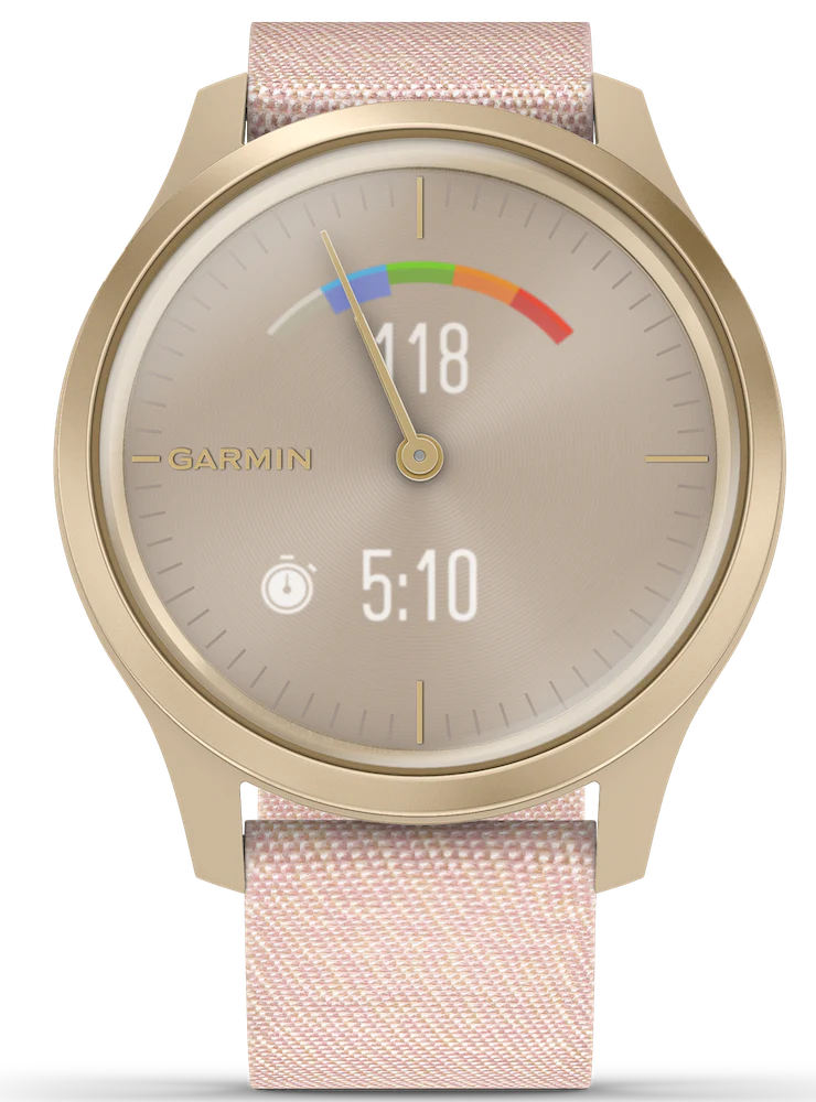 Garmin Vivomove Style Light Gold Aluminium Case Blush Pink Nylon D - Image 2