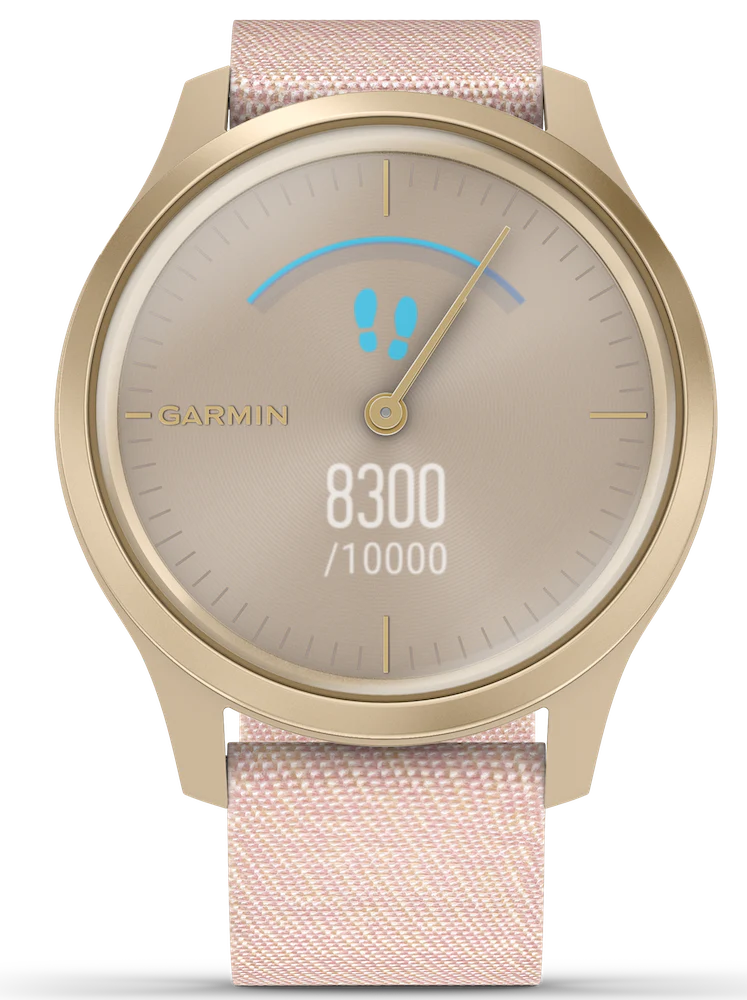 Garmin Vivomove Style Light Gold Aluminium Case Blush Pink Nylon D - Image 3