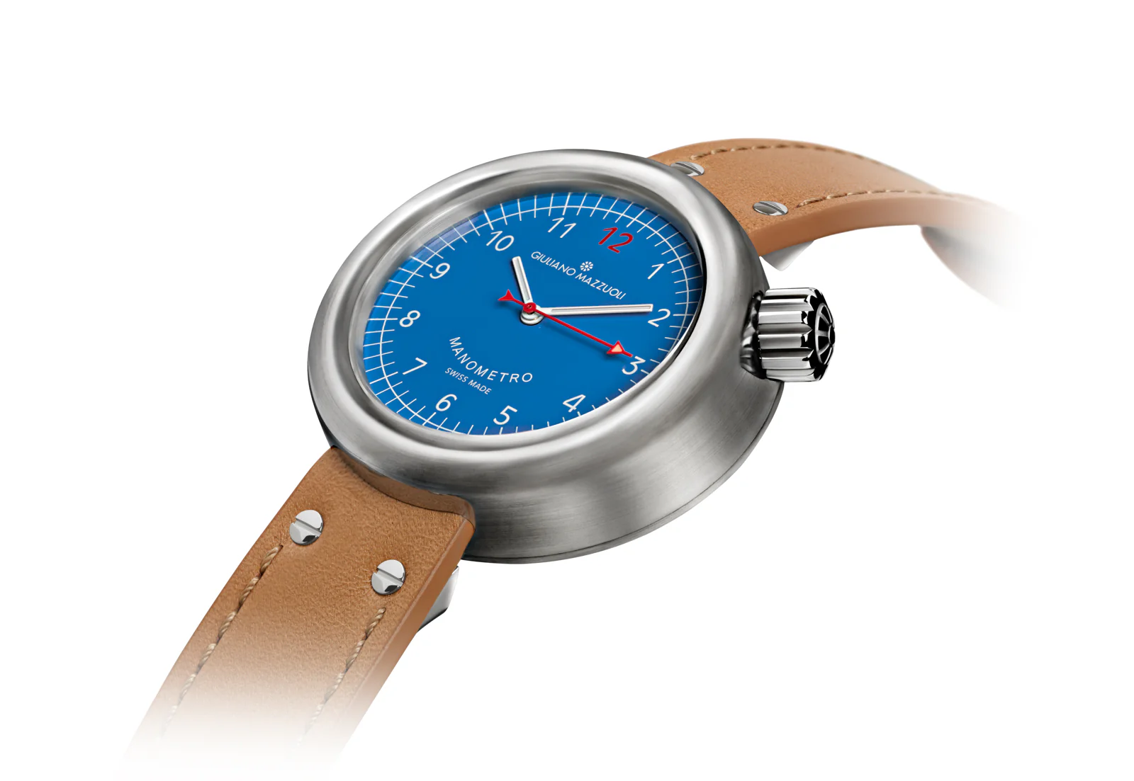 Giuliano Mazzuoli Manometro Brushed Blue Watch - Image 2
