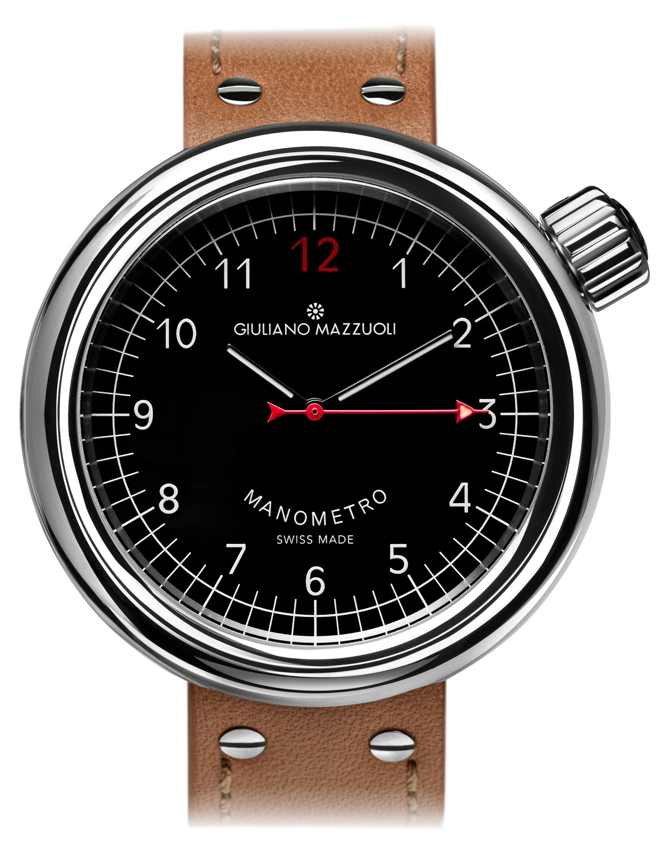 Giuliano Mazzuoli Manometro Polished Black Watch
