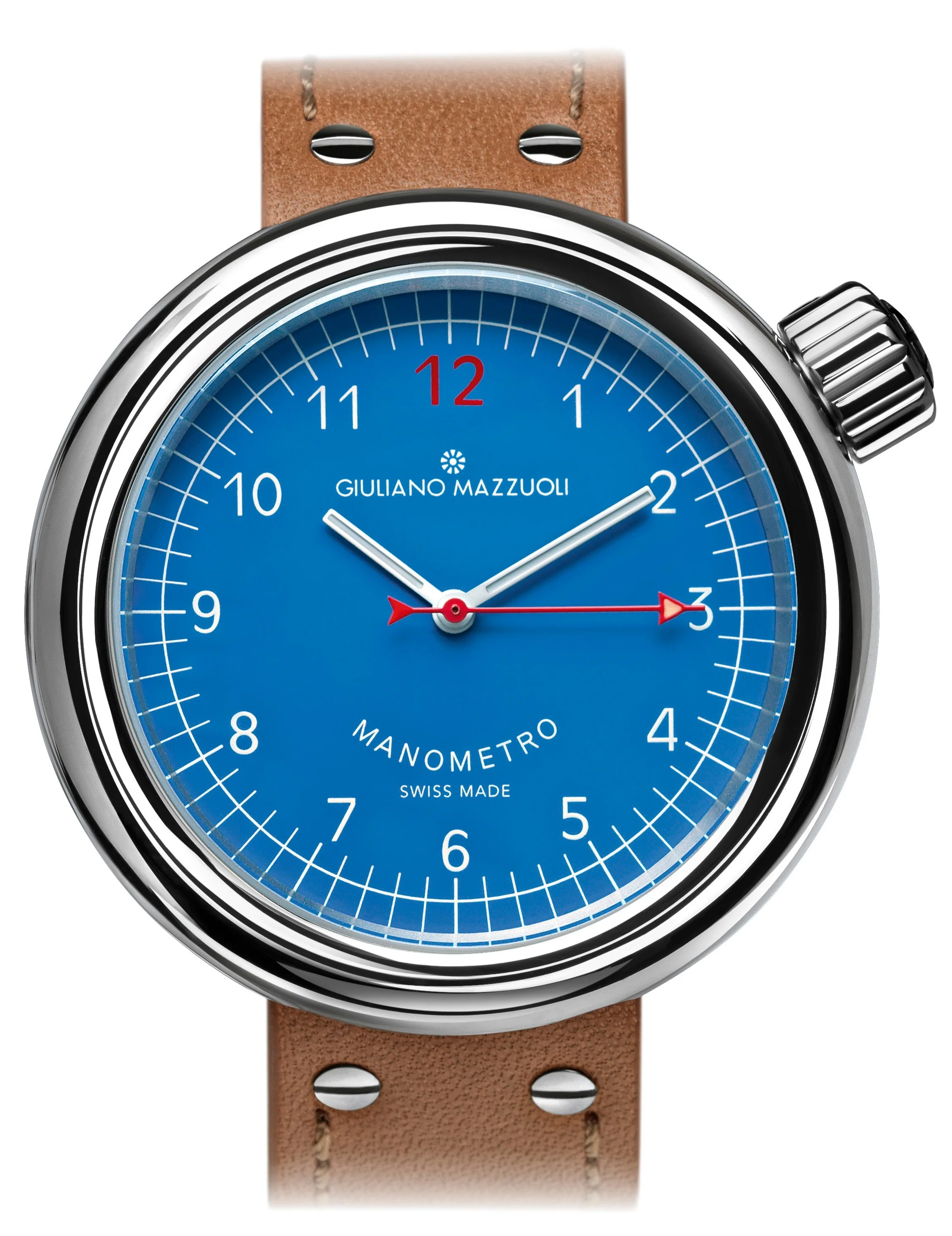 Giuliano Mazzuoli Manometro Polished Blue Watch