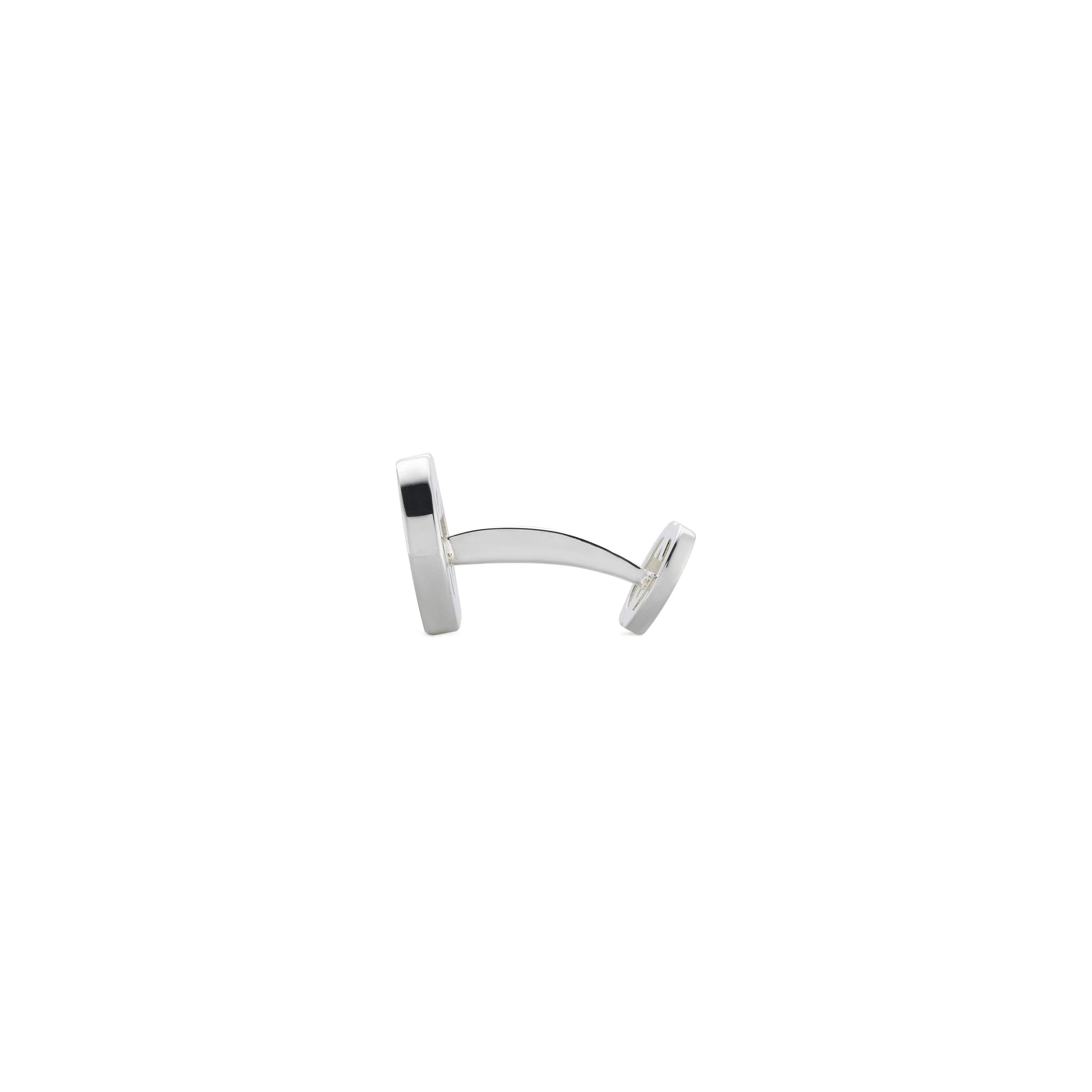 Gucci Interlocking G Black Enamel and Sterling Silver Cufflinks - Image 2