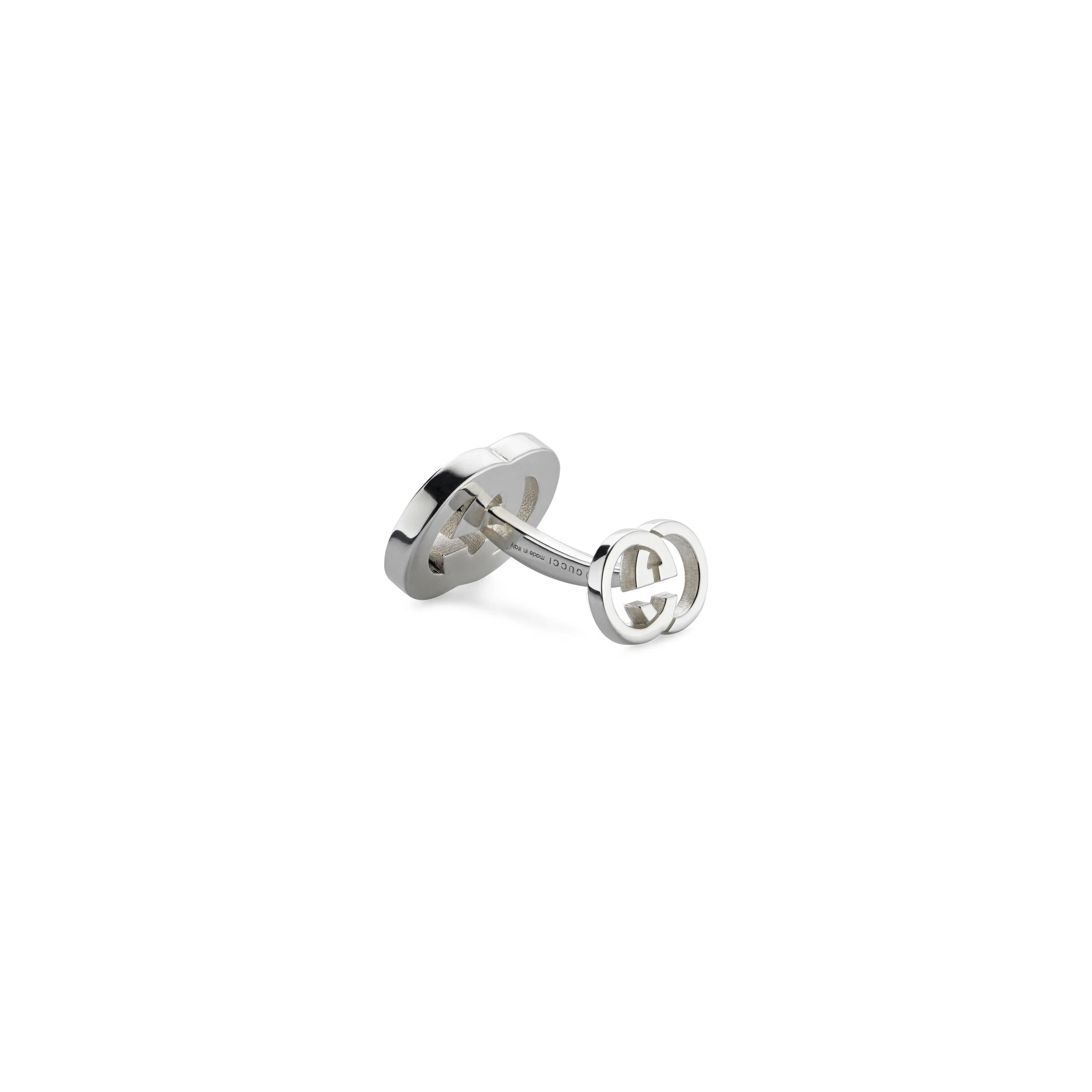 Gucci Interlocking G Black Enamel and Sterling Silver Cufflinks - Image 3