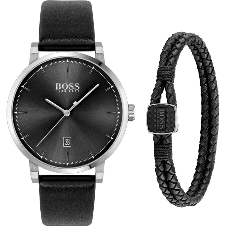 Boss Watch Confidence Leather Bracelet Set