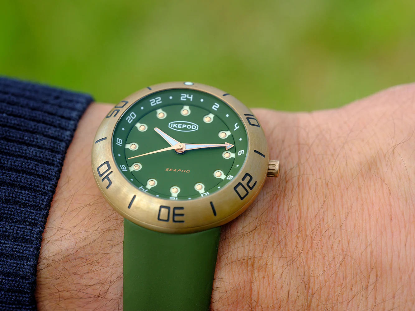 Ikepod Seapod GMT Bronze Yves Green Limited Edition Watch - Image 2
